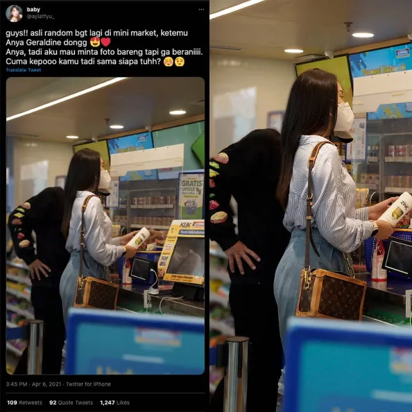 Anya Geraldine terlihat sedang berbelanja shampoo Zinc di Minimarket bersama dengan pria misterius