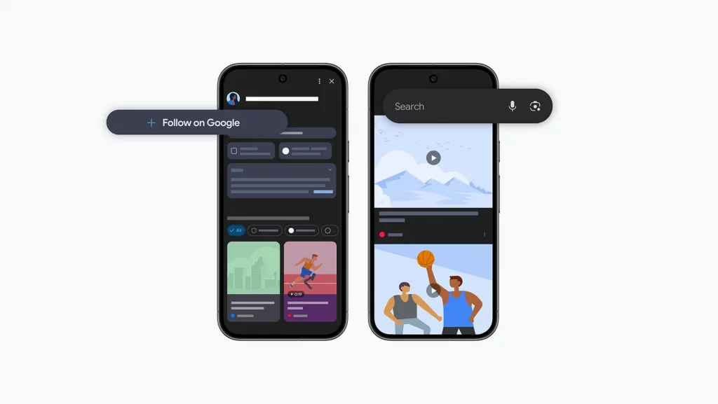 Feed Google Discovery yang kini juga menampilakn konten media sosial seperti Instagram, YouTube Shorts, dan X.