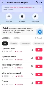 Langkah-langkah penggunaan TikTok Insight