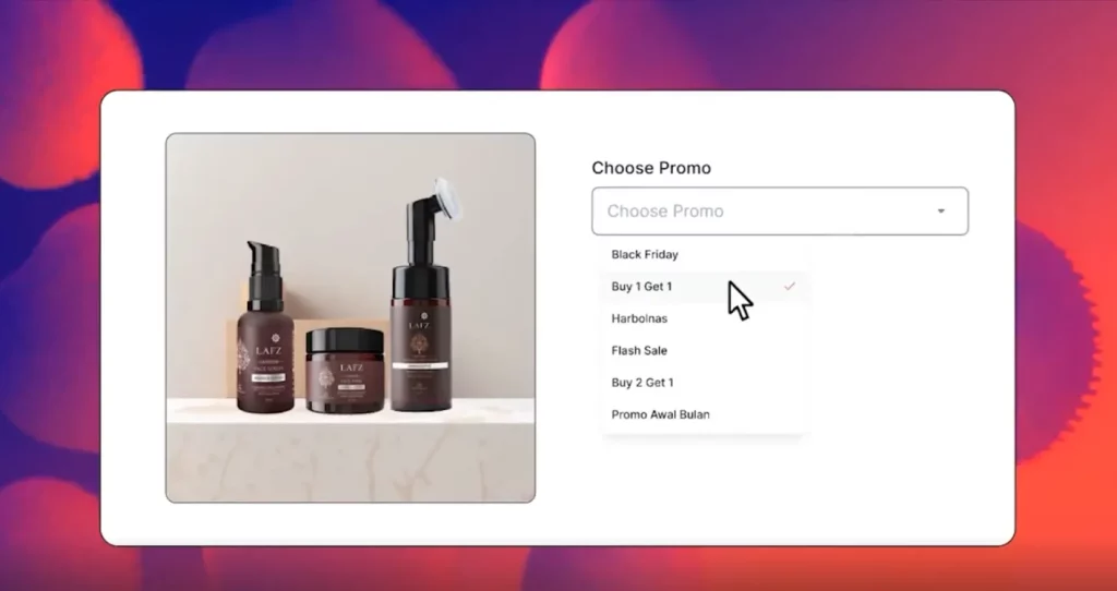 Fitur rekomendasi promo dan generate content dari Creativemind.ai