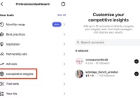 Tampilan fitur baru Instagram "Competitor Insight" yang bisa membantu brand dan digital agency untuk memantau performa competitor.